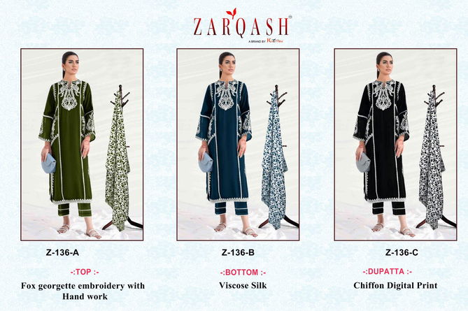 Zarqash Z 136 Pakistani Suit Catalog